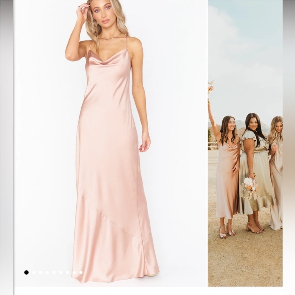 SHOW ME YOUR MUMU | NWT Tuscany Maxi Elegant Pink Satin Gown